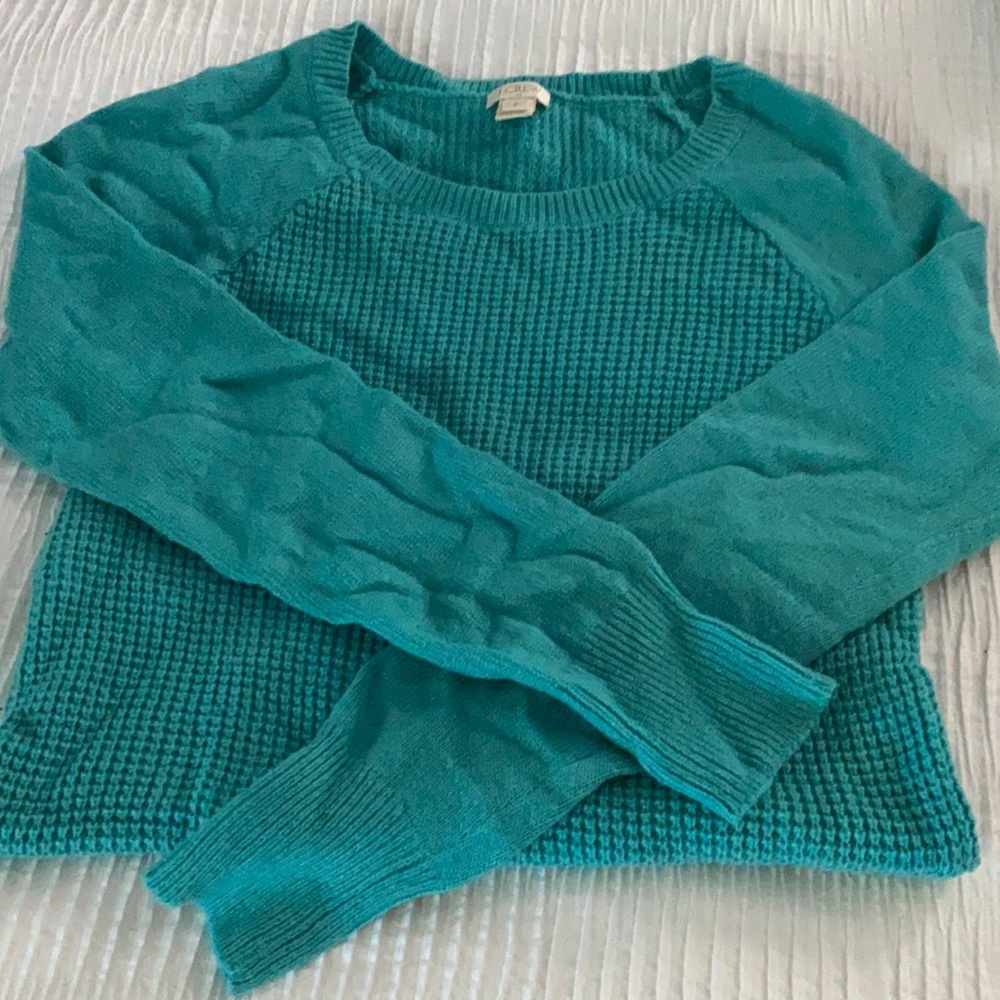 Jcrew wool blend waffle knit sweater